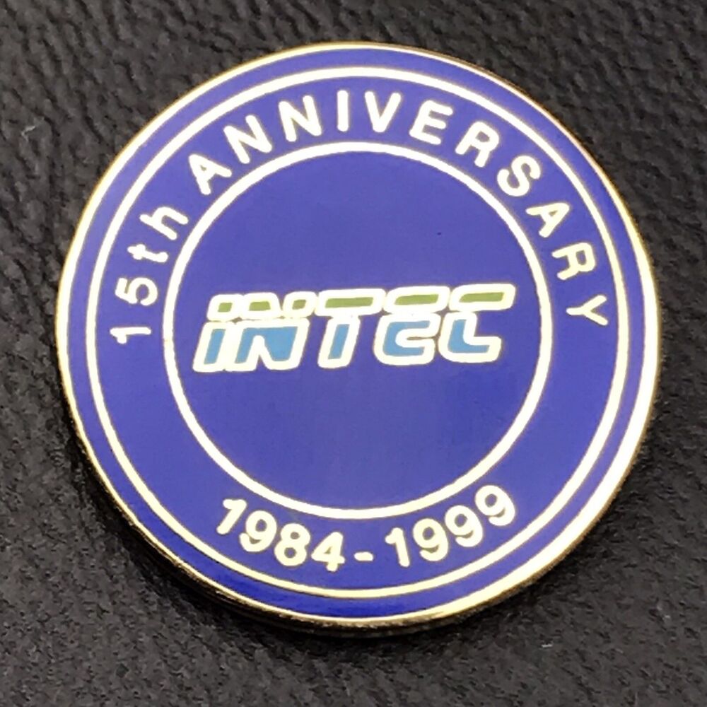 INTEC 15th Anniversary Pin Gold Tone Enamel 1984-1999